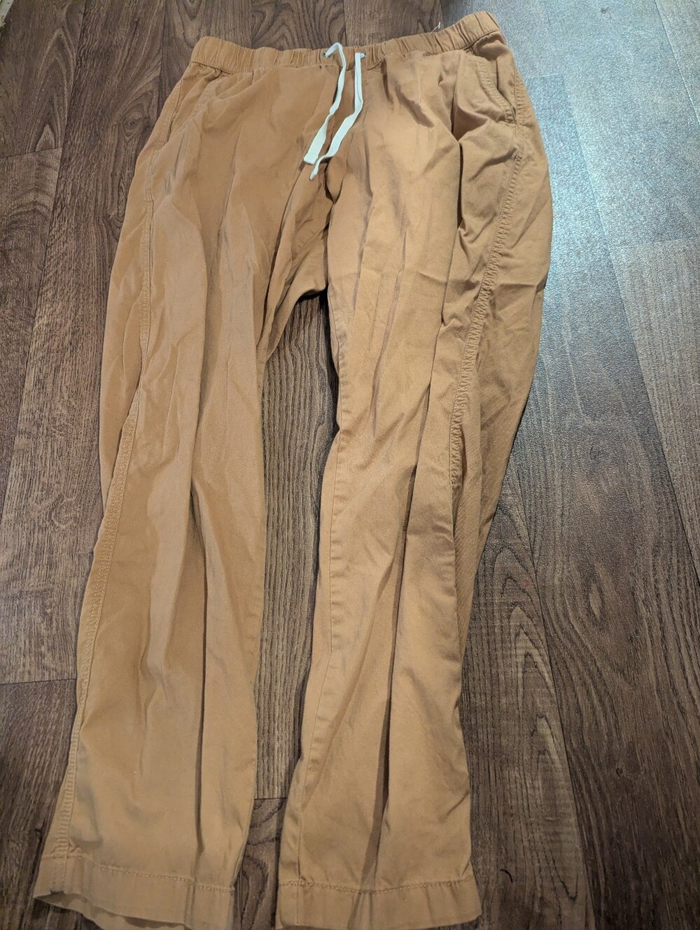 Pact Women's Ochre Daily Twill Pant L Yellow/Orange Made In India Straight Leg